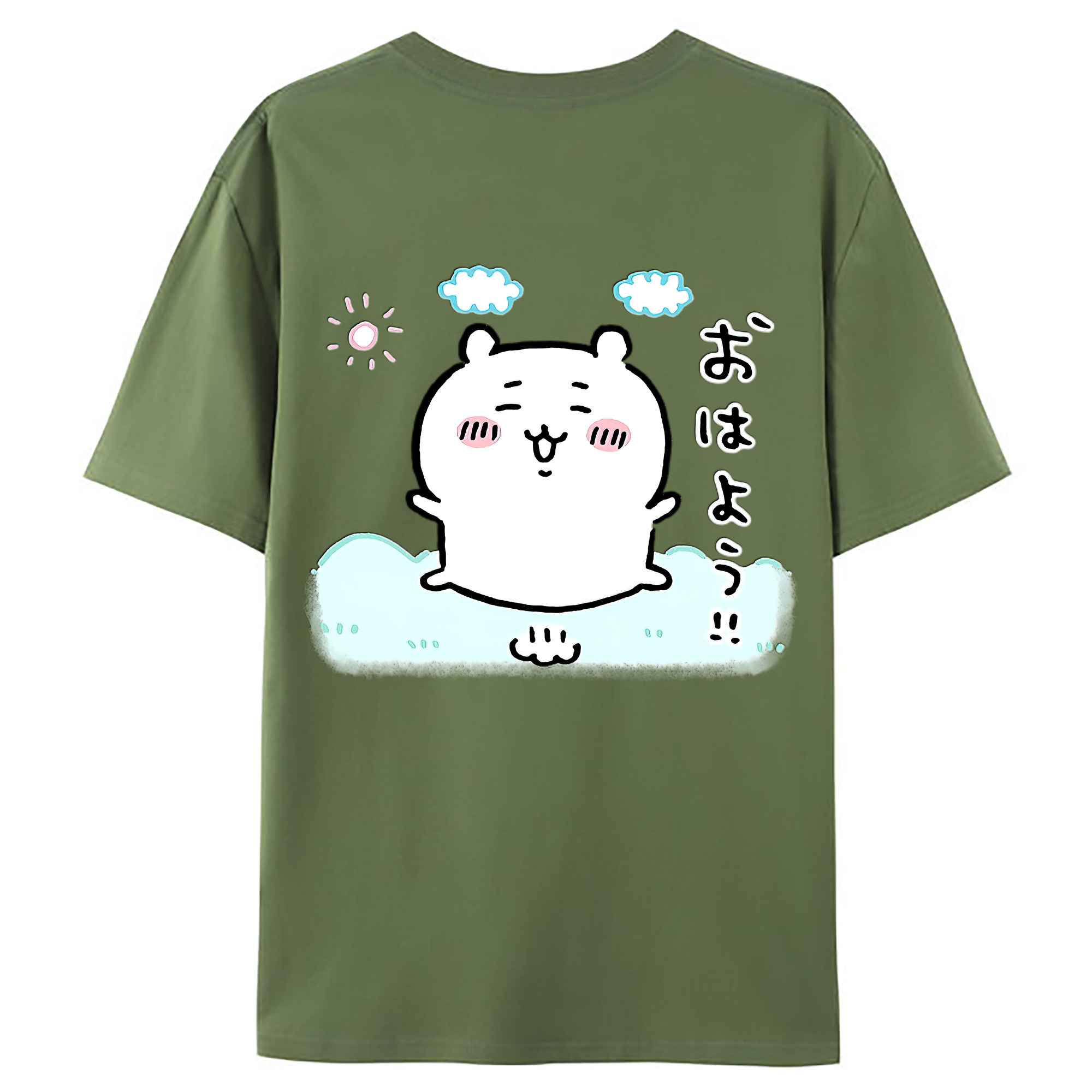 （画像用） ちいかわ ちいかわ Chii-kawa chiikawa 綿100％ メンズ半袖Tシャツ（バックプリント） 通気性